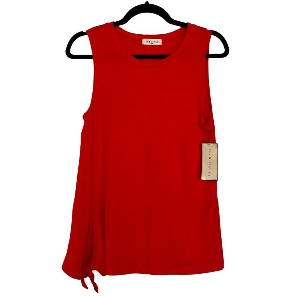 Jax & Henley NWT red cotton tie side tank size small